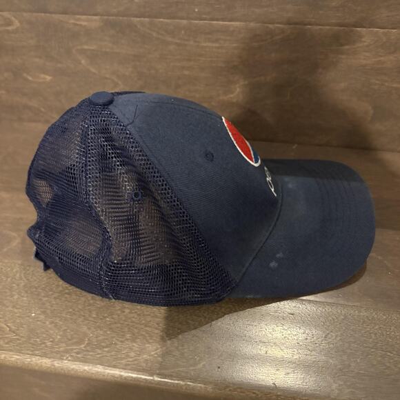 Pepsi Hat Cap Strap Back Blue Mesh Trucker Embroidered Patch Advertising Mens - Picture 6 of 9